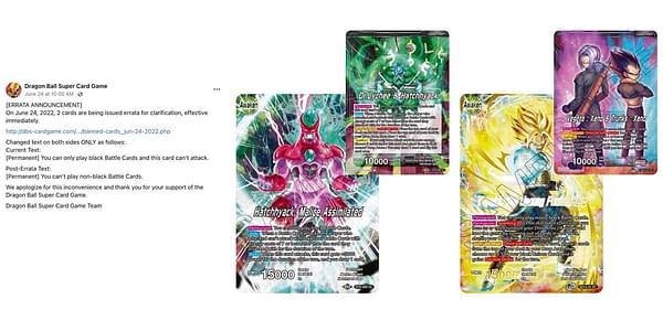 Dragon Ball Super Card Game Summer 2022 Errata. Credit: Bandai