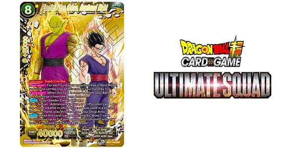 Ultimate Squad logo and chase card. Credit: Dragon Ball Super Card Game