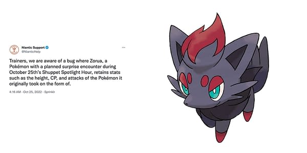 Zorua in Pokémon GO. Credit: Niantic