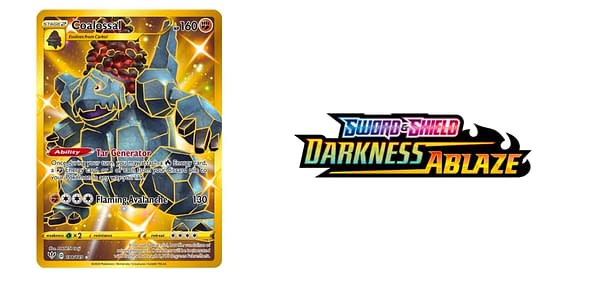 Darkness Ablaze logo and card. Credit: Pokémon TCG