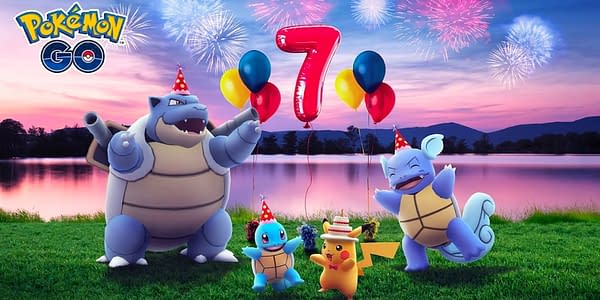 7th Anniversary Party graphic in Pokémon GO. Credit: Niantic