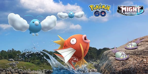 Swablu, Magikarp, and Wimpod in Pokémon GO. Credit: Niantic