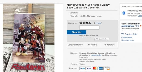 Comic Stores Get One Copy Each of Mickey Mouse Marvel Comics #1000 D23 Cover