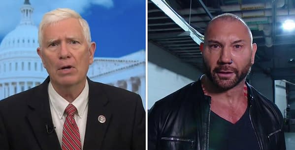 Dave Bautista has no love for Alabama Congressman Mo Brooks, an ally of Bautista's longtime political rival, former president and fellow WWE Hall-of-Famer Donald Trump