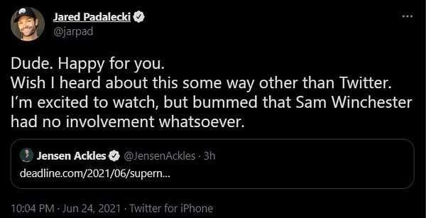 Supernatural: Eric Kripke Talks Tweet; Apologized to Jared Padalecki