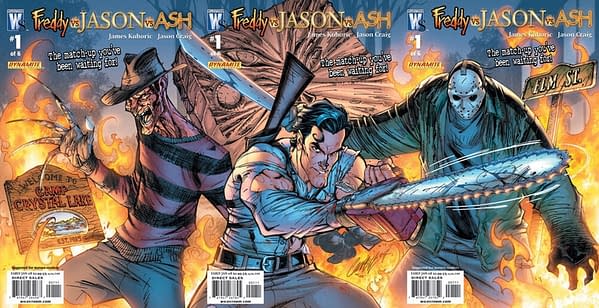 Licensed media tie-in comic: Dynamite's Army of Darkness crosses over with Freddy and Jason over at Wildstorm. Credit: Wildstorm & Dynamite