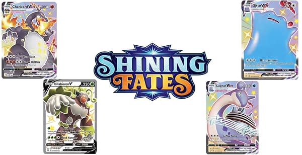 Shining Fates V and VMAX cards. Credit: Pokémon TCG