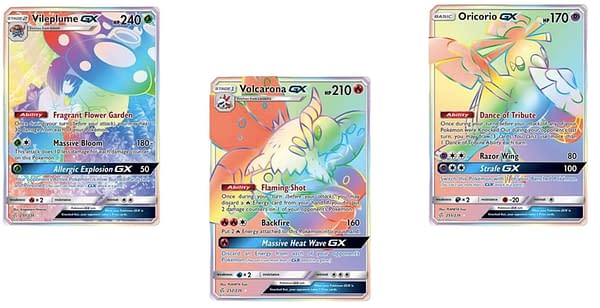 Rainbow Rare Cards of Cosmic Eclipse. Credit: Pokémon TCG