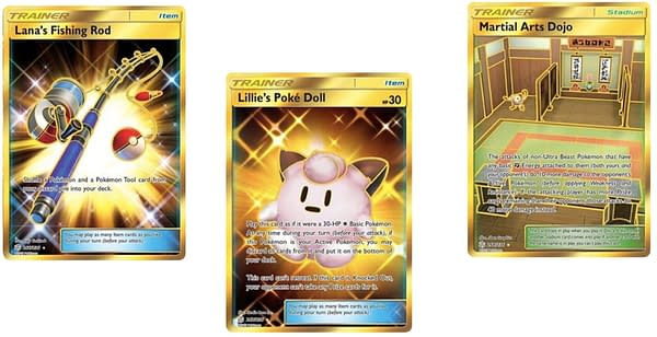 Secret Rare Gold Cards of Cosmic Eclipse. Credit: Pokémon TCG