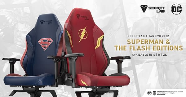 The Man of Steel and the Scarlet Speedster are now available for your gaming setup. Courtesy of Secretlab.