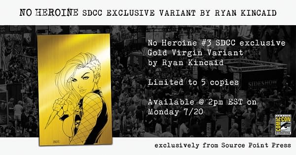 Exclusive SDCC Variants For No Heroine #3 On Sale Tomorrow.