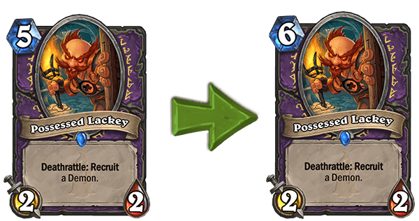 Hearthstone is Nerfing Warlock Minion Possessed Lackey and Paladin's Call to Arms