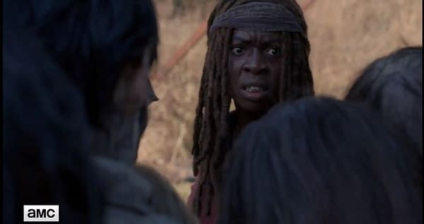 The Walking Dead Season 8: Michonne Deals with Walkers at the Gates