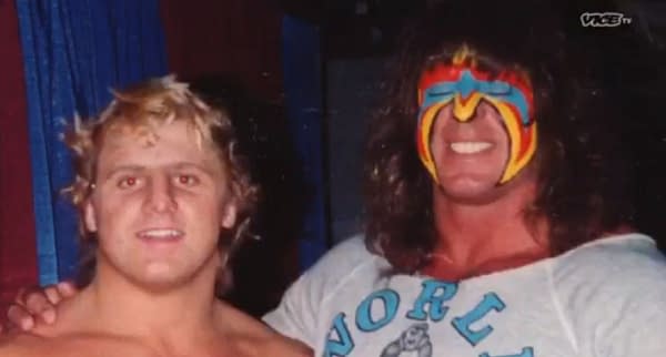 Owen Hart and The Ultimate Warrior from Dark Side of the Ring, courtesy of Vice TV.