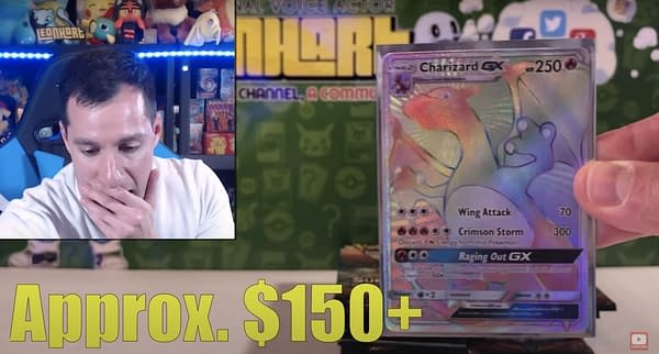 Opening a Rainbow Rare Charizard. Credit: Leonhart's YouTube channel