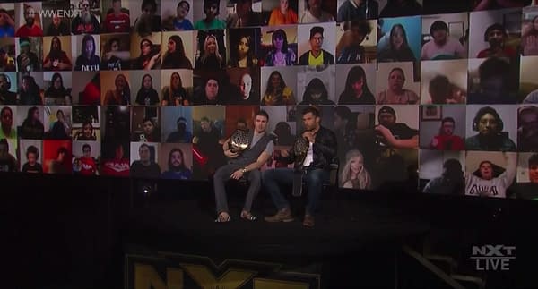 Footage from last night's WWE NXT, showing Jessi Davin on the bottom row directly to the right of Fandango, though she wasn't actually in attendance.