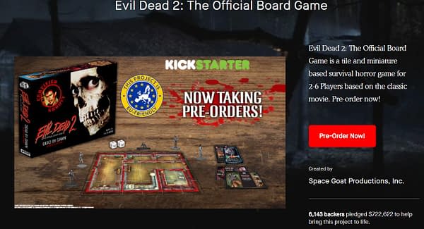 Kickstopped: Space Goat's $1 Million Evil Dead 2 and Terminator Board Games