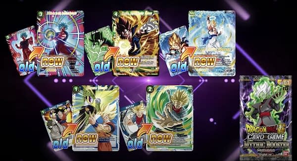 Mythic Booster cards. Credit: Dragon Ball Super Card Game