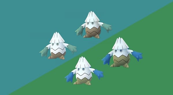 Regular and Shiny Snover comparison in Pokémon GO. Credit: Niantic