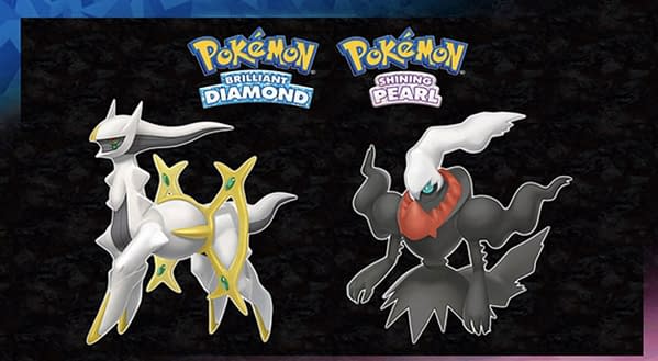 Arceus & Darkrai in Brilliant Diamond & Shining Pearl. Credit: Pokémon