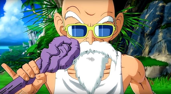 Finally, Master Roshi will join the fight in Dragon Ball FighterZ, courtesy of Bandai Namco.
