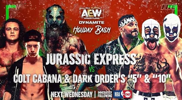 Jurassic Express faces the Dark Order on AEW Dynamite's Holiday Bash