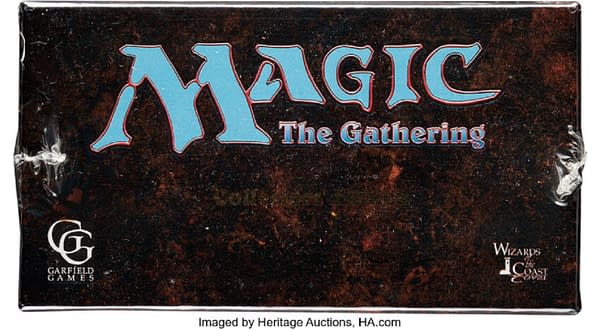 The top of the sealed box of Collectors Edition cards from Magic: The Gathering's first year, up for auction over at Heritage Auctions right now.