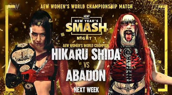 Hikaru Shida defends the AEW Women's Championship at New Years Smash Night 1 on AEW Dynamite next week