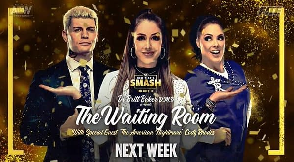 Straight out of AEW Dark, Britt Baker's The Waiting Room talk show debuts on Dynamite next week with Cody Rhodes as a guest.