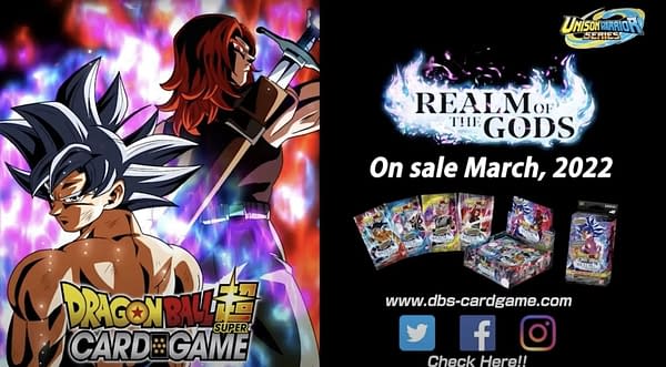 Realm of the Gods graphic. Credit: Dragon Ball Super Card Game