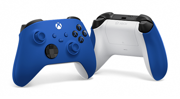 A look at the Xbox Wireless Controller in Shock Blue.