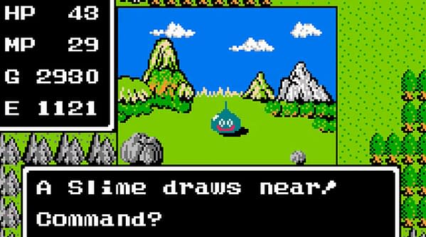 A screenshot from the original, legendary Dragon Warrior game by Enix Corporation (now Square-Enix). This game is presently on auction at ComicConnect!