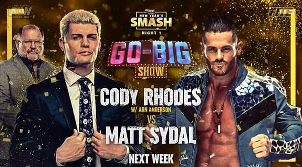 Cody Rhodes takes on Matt Sydal on next week's episode of AEW Dynamite