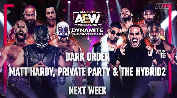 The Dark Order will look for revenge on Matt Hardy, Private Party, and The Hybrid2 for the honor of Hangman Page.