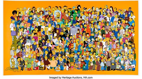 The Simpsons Character Poster illustrated by creator Matt Groening. Credit: Heritage Auctions