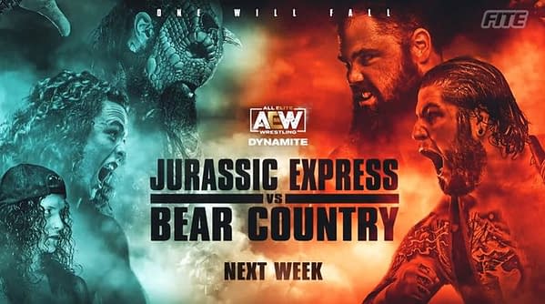 In a match apparently sponsored by Godzilla vs. Kong, Jurassic Express will take on Bear Country on AEW Dynamite next week, April 7th.