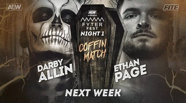 Darby Allin will face Ethan Page in the first-ever AEW Coffin Match at AEW Dynamite: Fyter Fest Night 1 on Wednesday, July 14th.