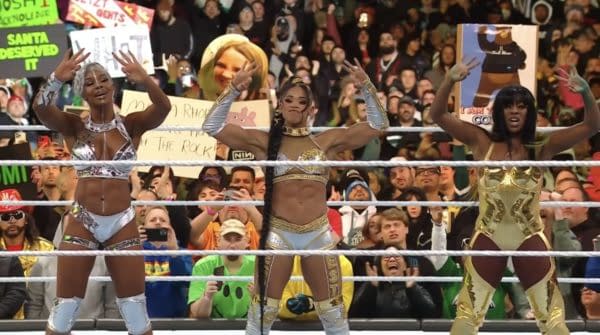 Jade Cargill, Bianca Belair, and Naomi are victorious at WrestleMania XL