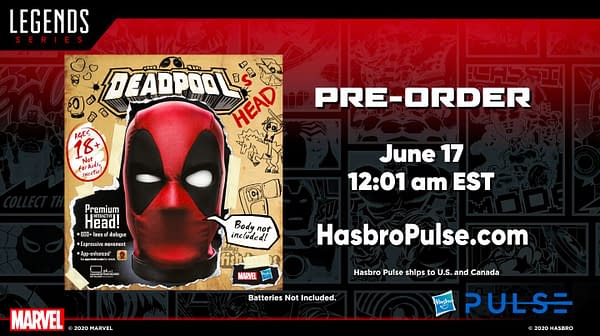 Hasbro Pulse Announces Life Size Talking Deadpool's Head
