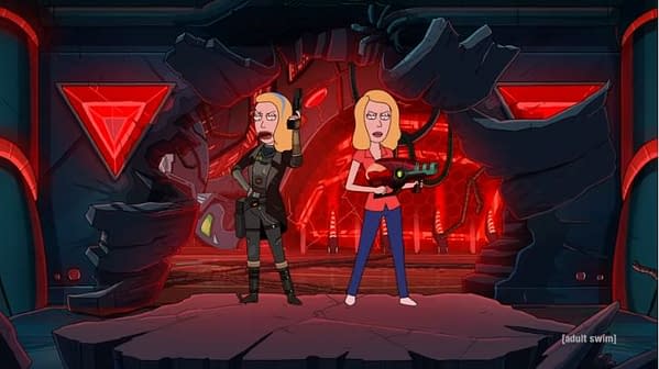 A scene from the season four finale of Rick and Morty, courtesy of Adult Swim.
