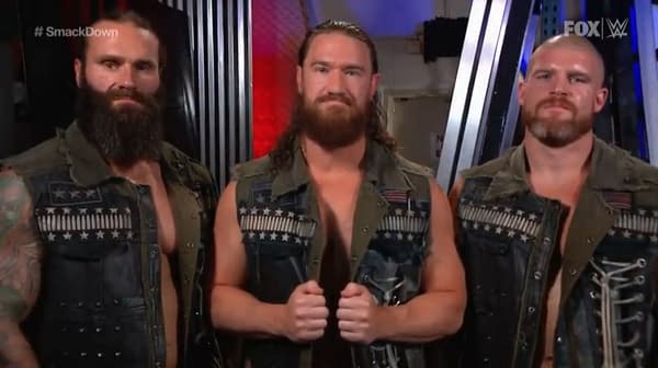 Jaxson Ryker, Steve Cutler, and Wesley Blake appear as The Forgotten Sons, a group that has now been forgotten, in WWE