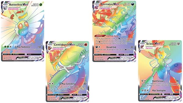 Rainbow Rare Cards of Darkness Ablaze. Credit: Pokémon TCG