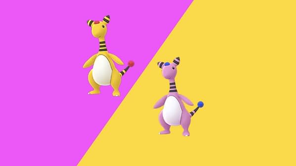 Regular & Shiny Ampharos in Pokémon GO. Credit: Niantic