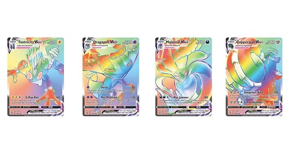 The Rainbow Rare Pokémon Cards of Rebel Clash. Credit: Pokémon TCG