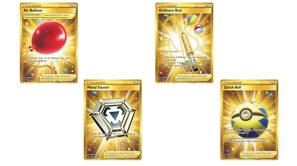 The Secret Rare Gold Cards of Sword & Shield. Credit: Pokémon TCG