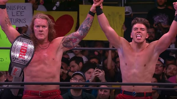 Chris Jericho and Sammy Guevara celebrate victory on AEW Dynamite