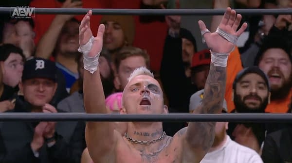 Darby Allin celebrates winning the TNT Championship for the second time on AEW Dynamite