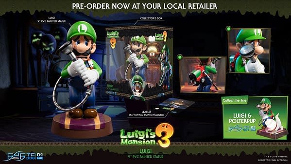 Dark Horse Comics Luigis Mansion 3 Luigi and Polterpup 9-Inch PVC