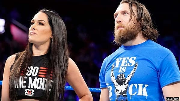 Daniel and Brie in the ring, courtesy of WWE.