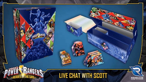 The storage box designed for cards in Power Rangers: Heroes of the Grid.